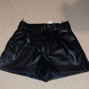 Zara leather shorts